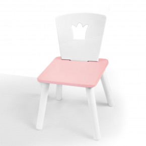 Детский стул Корона (Белый/Розовый/Белый) в Первоуральске - pervouralsk.mebel-74.com | фото