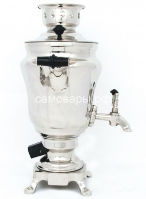 Электрический самовар из латуни никелированный на 1,5 литра форма "Тюльпан" с защитой от выкипания в Первоуральске - pervouralsk.mebel-74.com | фото