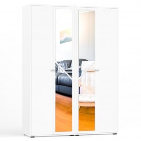 Камелия Шкаф 4-х створчатый, цвет белый, ШхГхВ 160х48х220 см., универсальная сборка, можно использовать как два отдельных шкафа в Первоуральске - pervouralsk.mebel-74.com | фото