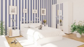 Камелия спальня № 7 Кровать 900 + Стол косметический + Зеркало + Комод, цвет белый, сп.м. 900х2000 мм., б/м, основание есть в Первоуральске - pervouralsk.mebel-74.com | фото