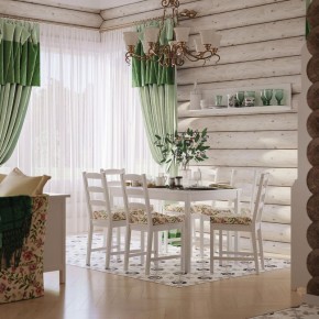 Комлект Вествик обеденный стол и четыре стула, массив сосны, цвет белый в Первоуральске - pervouralsk.mebel-74.com | фото