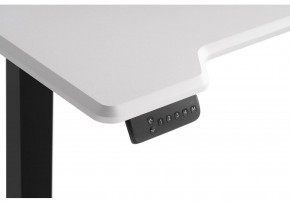 Компьютерный стол Маркос с механизмом подъема 120х75х75 белая шагрень / черный в Первоуральске - pervouralsk.mebel-74.com | фото