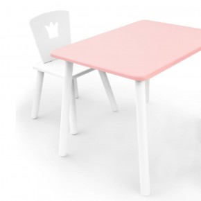 Комплект детской мебели стол и стул Корона (Розовый/Белый/Белый) в Первоуральске - pervouralsk.mebel-74.com | фото