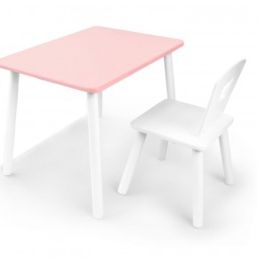 Комплект детской мебели стол и стул Корона (Розовый/Белый/Белый) в Первоуральске - pervouralsk.mebel-74.com | фото