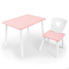 Комплект детской мебели стол и стул Корона (Розовый/Розовый/Белый) в Первоуральске - pervouralsk.mebel-74.com | фото