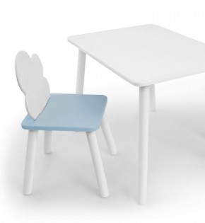 Комплект детской мебели стол и стул Облачко (Белый/Голубой/Белый) в Первоуральске - pervouralsk.mebel-74.com | фото