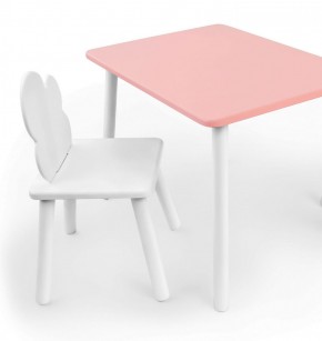 Комплект детской мебели стол и стул Облачко (Розывый/Белый/Белый) в Первоуральске - pervouralsk.mebel-74.com | фото