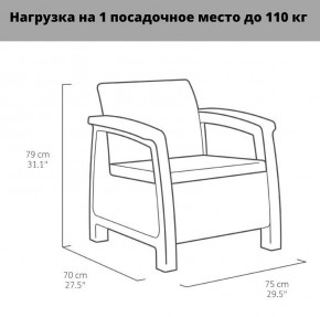 Комплект мебели Корфу Рест (Corfu Rest - without table) коричневый в Первоуральске - pervouralsk.mebel-74.com | фото