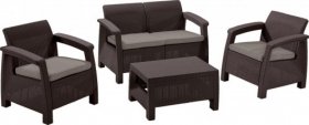 Комплект мебели Корфу сет (Corfu set) коричневый - серо-бежевый * в Первоуральске - pervouralsk.mebel-74.com | фото