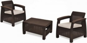 Комплект мебели Корфу Уикенд (Corfu Weekend) коричневый - серо-бежевый * в Первоуральске - pervouralsk.mebel-74.com | фото
