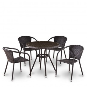 Комплект плетеной мебели T282ANT/Y137C-W53 Brown (4+1) в Первоуральске - pervouralsk.mebel-74.com | фото
