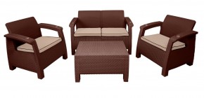 Комплект уличной мебели Yalta Premium Terrace Set (Ялта) шоколадый (+подушки под спину) в Первоуральске - pervouralsk.mebel-74.com | фото