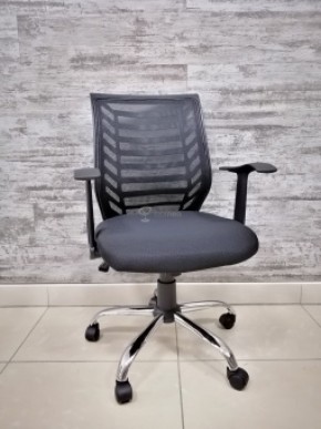 Кресло Barneo K-138 для персонала (черная ткань черная сетка) в Первоуральске - pervouralsk.mebel-74.com | фото