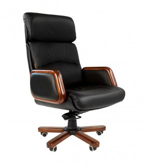 Кресло для руководителя CHAIRMAN 417 (Натуральная кожа) Черное в Первоуральске - pervouralsk.mebel-74.com | фото