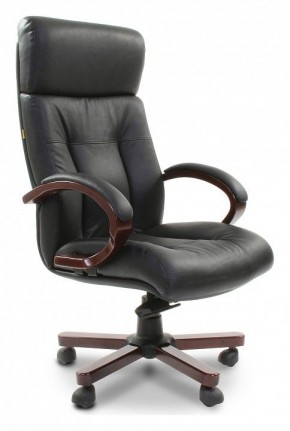Кресло для руководителя Chairman 421 черный/орех темный, черный в Первоуральске - pervouralsk.mebel-74.com | фото