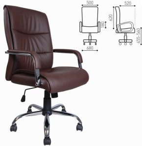 Кресло офисное BRABIX "Space EX-508" (экокожа, хром, коричневое) 531164 в Первоуральске - pervouralsk.mebel-74.com | фото