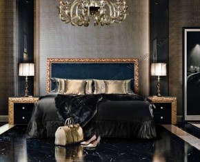 Кровать 2-х спальная (1,6 м) Тиффани Premium черная/золото с мягким элементом (Антрацит) с подъемным механизмомарт (ТФКР-3[3](П) в Первоуральске - pervouralsk.mebel-74.com | фото