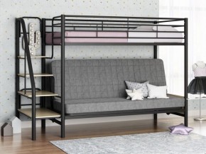 Кровать двухъярусная с диваном "Мадлен-3" (Черный/Серый) в Первоуральске - pervouralsk.mebel-74.com | фото