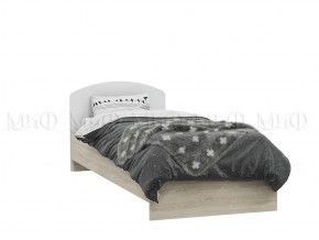 МАРТИНА Кровать 800 с настилом ЛДСП (Белый глянец/дуб сонома) в Первоуральске - pervouralsk.mebel-74.com | фото