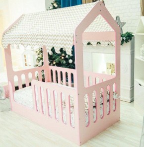 Кровать-домик без ящика 800*1600 (Розовый) в Первоуральске - pervouralsk.mebel-74.com | фото