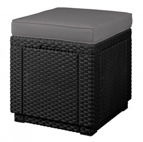 Пуфик Куб с подушкой (Cube with cushion) графит - прохладный серый в Первоуральске - pervouralsk.mebel-74.com | фото