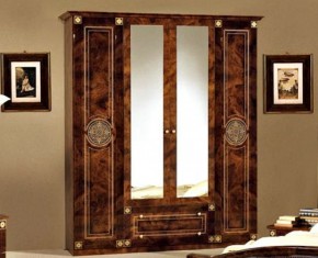 Шкаф 4-х дверный с зеркалами (02.144) Рома (орех) в Первоуральске - pervouralsk.mebel-74.com | фото
