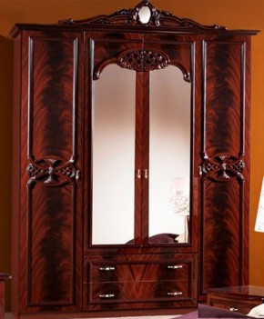 Шкаф 4-х дверный с зеркалами (03.144) Ольга (могано) в Первоуральске - pervouralsk.mebel-74.com | фото