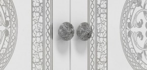 Шкаф 4-х дверный с зеркалами (12.244) Грация (белый/серебро) в Первоуральске - pervouralsk.mebel-74.com | фото