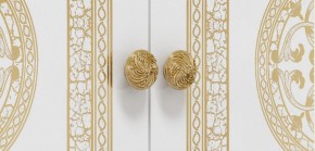 Шкаф 4-х дверный с зеркалами (12.244) Грация (белый/золото) в Первоуральске - pervouralsk.mebel-74.com | фото