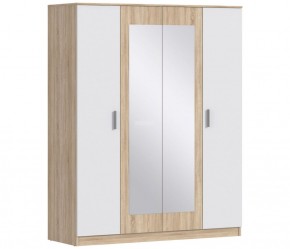 Шкаф 4х дверный с зеркалами Уют СБ-2750/1 (Дуб Сонома/Белый) в Первоуральске - pervouralsk.mebel-74.com | фото