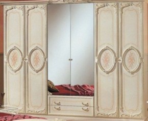 Шкаф 6-и дверный с зеркалами (01.146) Роза (беж) в Первоуральске - pervouralsk.mebel-74.com | фото