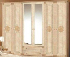 Шкаф 6-и дверный с зеркалами (02.146) Рома (беж) в Первоуральске - pervouralsk.mebel-74.com | фото