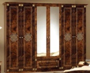 Шкаф 6-и дверный с зеркалами (02.146) Рома (орех) в Первоуральске - pervouralsk.mebel-74.com | фото