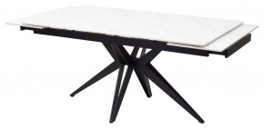 Стол FORIO 160 MATT WHITE MARBLE SOLID CERAMIC / BLACK, ®DISAUR в Первоуральске - pervouralsk.mebel-74.com | фото