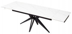 Стол FORIO 160 MATT WHITE MARBLE SOLID CERAMIC / BLACK, ®DISAUR в Первоуральске - pervouralsk.mebel-74.com | фото