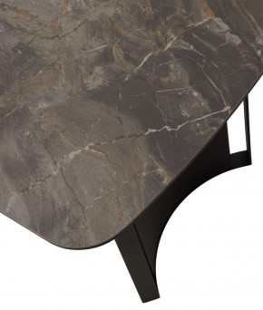 Стол RASMUS 160 KL-80 Серый мрамор, итальянская керамика / черный каркас, ®DISAUR в Первоуральске - pervouralsk.mebel-74.com | фото